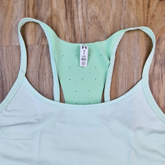 🔹️Under Armour Mint Racerback Heat Gear Athletic Sleeveless Top Large - Picture 3 of 10